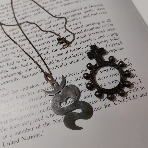 Vintage Silver Sterling Pendant Hieroglyph, Cross - Picture 3 of 5